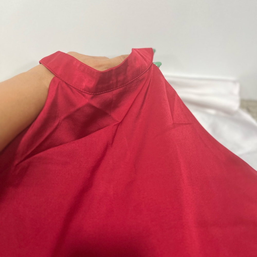SHEIN Vibrant Red Satin Blouse